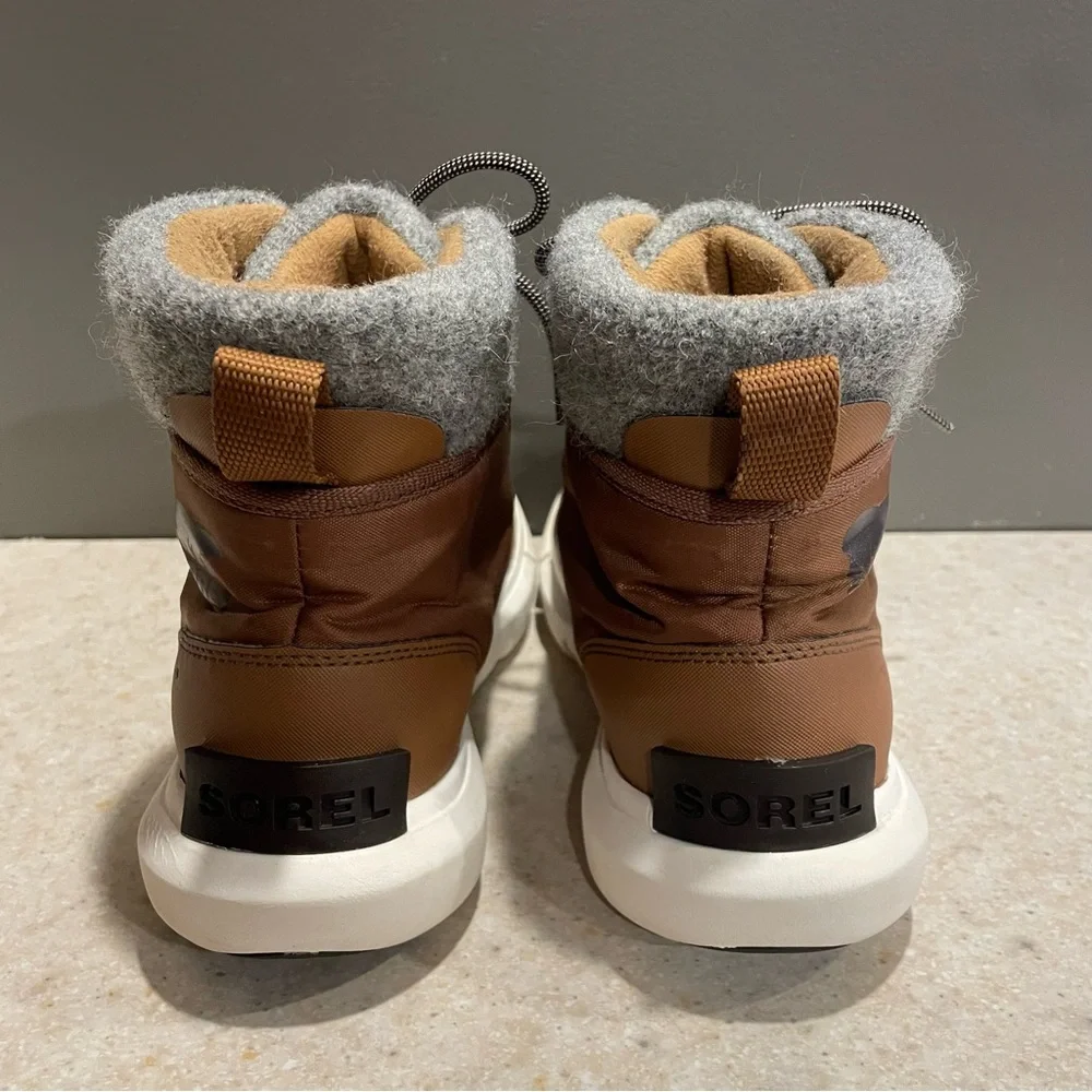 SOREL Women’s Explorer II Carnivel Felt Boot Waterproof Camel Gray Winter Snow